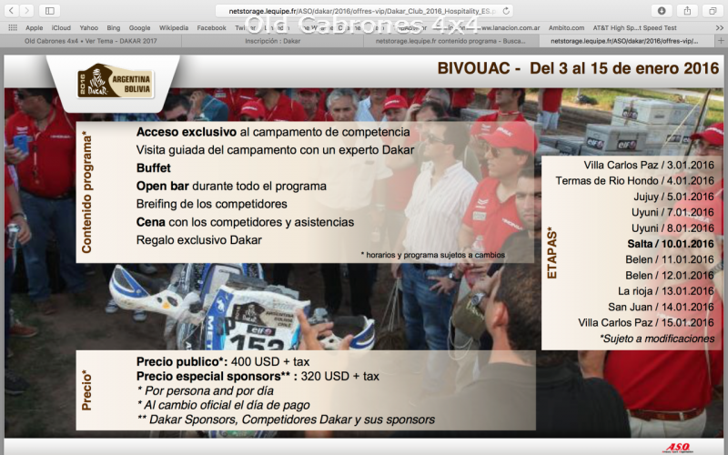 BIVOUAC - Del 3 al 15 de enero 2016