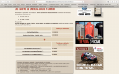 Tarifas Dakar 2016 -1