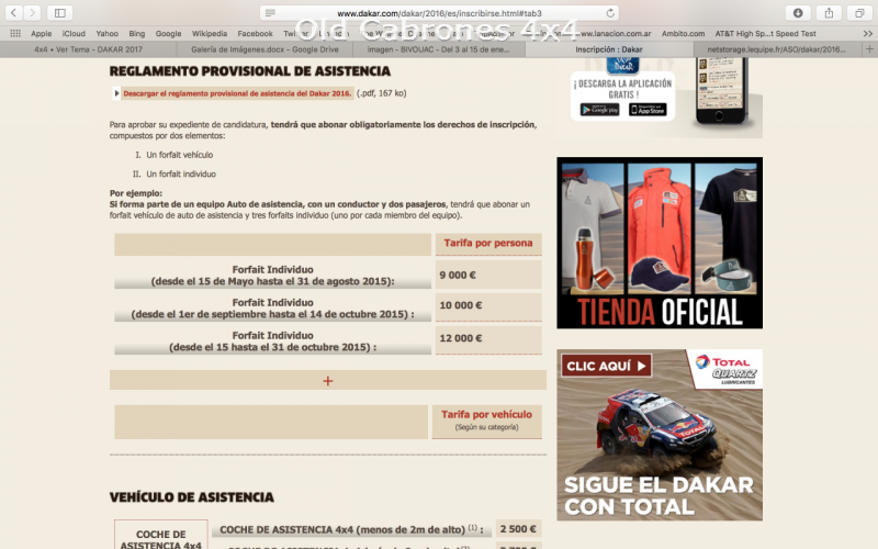 Precios Dakar 2016 -4